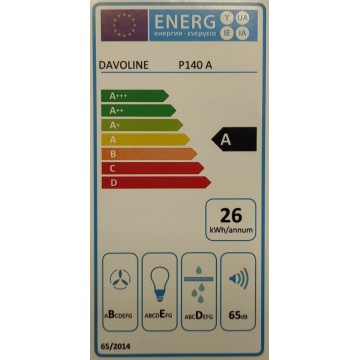 Davoline P 140 Silver Πτυσσόμενος Απορροφητήρας 59.9cm Γκρι 800008107